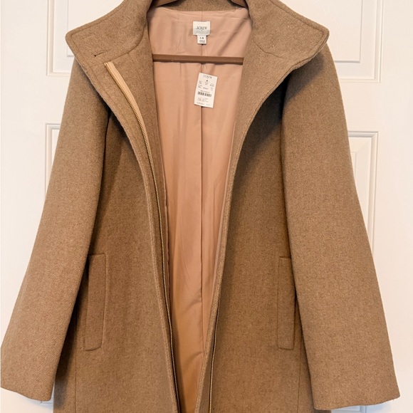 Jcrew Factory Women’s Camel Wool-Blend Stand-Collar Coat - Picture 4 of 7